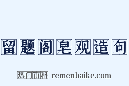 留题阁皂观造句是什么意思的图片